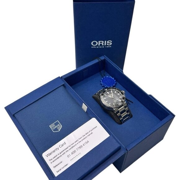 Oris Aquis Date Cal 400 Steel Black Dial 41.5mm Automatic Men's Watch 7769 - Picture 10 of 10